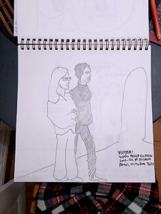 Juan Diego Vergara, dessin, 2026 (série Visiteurs au musée Picasso), 30 x 30 cm