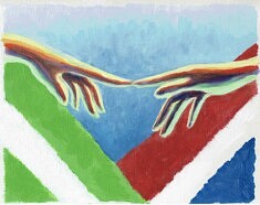 Willem van Hest, Anatomy of an encounter 1, peinture acrylique sur toile, 24 x 30 cm