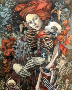 Olena Donichenko, Dernière, dessin, 40x60cm, papier, aquarelle, encre de chine