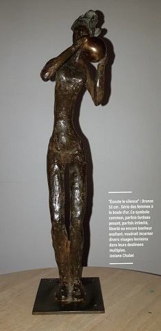 Josiane Chabel, Écoute le silence.bronze, 32cm