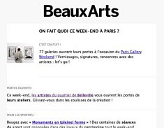 newsletter Beaux Arts magazine , mai 2026
