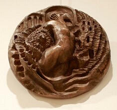 Pensée pour Loie FüllerII, 2024, terre cuite patinée, D : 28 cm