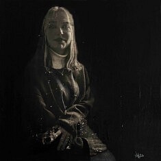 Série Portrait, Madone, technique mixte sur toile, 30x30cm, 2021