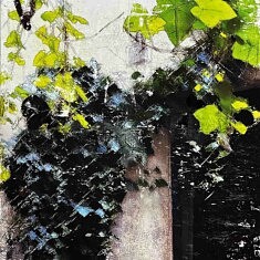Série Abstraction végétale,Sans titre, technique mixte sur toile, 50x50cm, 2022