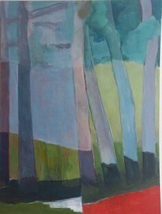 "Triangle rouge à droite", 80x60 cm