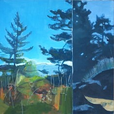"Ici et là"(2), 2026, technique mixte sur medium, 50x50cm