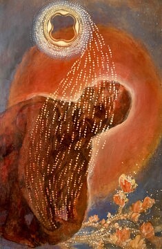 Infusion de feu - 2026 - acrylique sur papier- 65x43cm