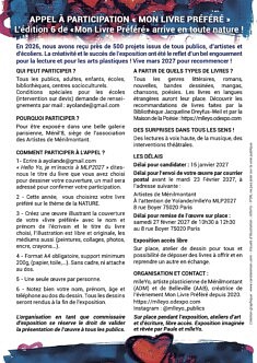 2027 Mon livre Préféré - appel à participation