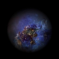 Io et sa nébuleuse - Série Terra Incognita. Photo macro et techniques mixtes -Tirage photo Fine Art, 20x20