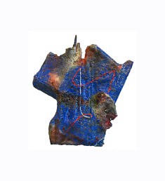  "Relief 809c" Huile sur objets (17x15x3) 2008