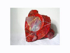 "Relief 1104" Sculpture - Huile sur céramique (15x17x12) 2011