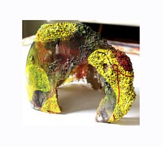 "Relief 1504b" - sculpture - Huile sur verre (17x22x16) 2015