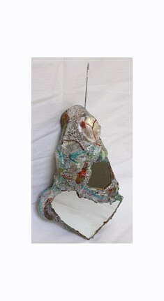 "Relief 1509" - mobile - Huile sur céramique et miroir (30x19x15) 2015