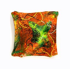 "Relief 1703a" Huile sur pétales de roses (20x20) 2017