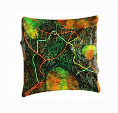 "Relief 1703b" Huile sur pétales de roses (20x20) 2017