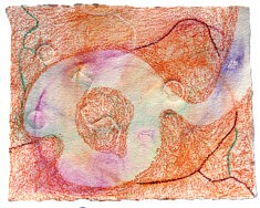 "Relief 1905b" Pastel et gaufrage sur papier (26x32) 2019