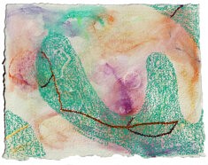 "Relief 1907a" Pastel et gaufrage sur papier (26x32) 2019