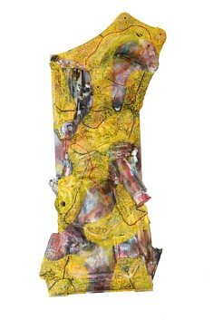 "Relief 2105b" Huile sur objets (106x53x20) 2021