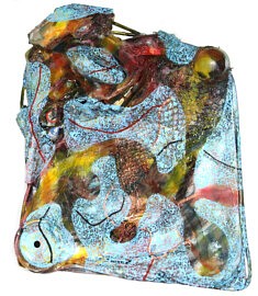 "Relief 2107" Huile sur objets (52x42x10) 2021