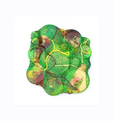 "Relief 2210a" Huile sur couvercles et capsules (23x22x5) 2022