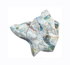 "Relief 2303a" Huile sur verre (27x27x11) 2023