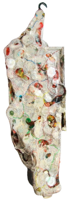 "Relief 2307" Huile sur cadre, couvercles, capsules (130x40x30) 2023