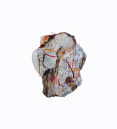 "Relief 2502a " Huile sur stylos et coquille St Jacques (14x11x4) 2025