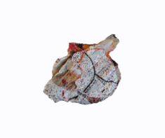 "Relief 2502d " Huile sur stylos et coquille St Jacques (10x14x4) 2025