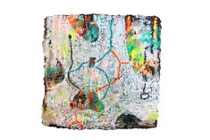 "Relief 2503b " Huile sur stylos (21x21x2) 2025 "Relief 2503b " Huile sur stylos (21x21x2) 2025