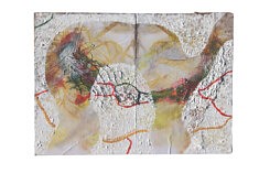 "Relief 2507b" Huile sur papier éco-imprimé marouflé sur contreplaqué,copeaux de bois, filets (21x30) 2025 "Relief 2507b" Huile sur papier éco-imprimé marouflé sur contreplaqué,copeaux de bois, filets (21x30) 2025