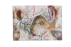 "Relief 2509" Huile sur papier éco-imprimé marouflé sur contreplaqué,copeaux de bois, filets (21x30) 2025 "Relief 2509" Huile sur papier éco-imprimé marouflé sur contreplaqué,copeaux de bois, filets (21x30) 2025