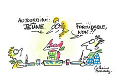 Aujourd'hui jeune (feutre noir et encres de couleur)