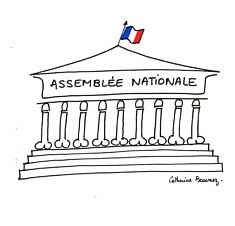 Assemblee nationale (feutre noir et encres de couleur)