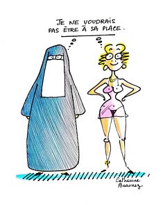 Pas a sa place (feutre noir et encres de couleur)