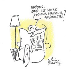 Violeur national (feutre noir et crayon de couleur)