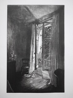 Chambre avec vue,Aquatinte 30 x 20 cm