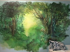 mur peint/  chambre dee Leo "la jungle"