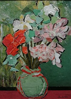 Bouquet, collage, 32x26cm, 2024