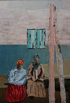 Makou et André, collage, 42x32cm, 2024