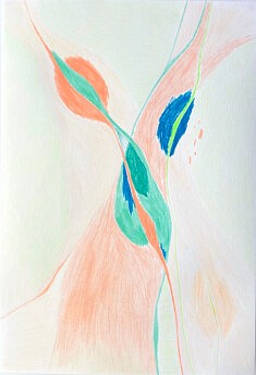 Organique 3, crayons couleur, Format A3