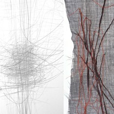 sans titre, Crayon graphite, textile