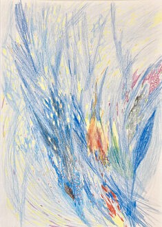 Jardin scintillant, Crayon couleur, formt A4