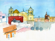 Cathédrale de Cadiz aquarelle 2025 