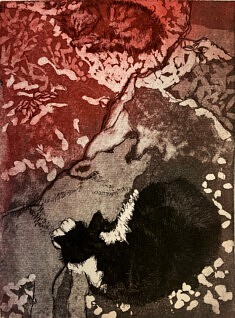 dans le mitan du lit eau-forte et aquatinte sur cuivre 15 x 20 cm
