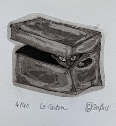 (c) Confais 2026 - Gravure Eau Forte 20 x 20 Le Carton