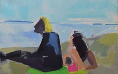 Femmes sur la plage   Huile sur toile       73 x 100