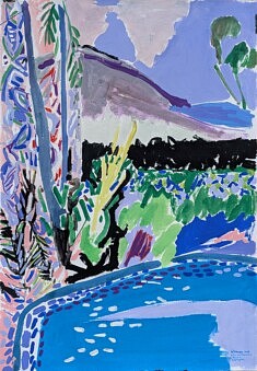  labrousse-villa-katharina-javea-espagne-gouache-sur-papier-100-x-70-cm-signe-bas-droit-en-bleu-fonce-et-clair-2025