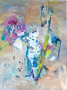 Graines de Tournesol  Acrylique sur papier 65x50-2025