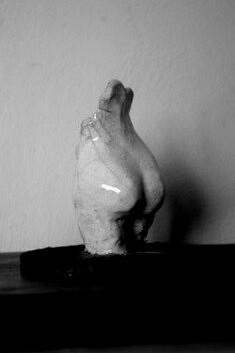 le côté b - fragments raku, 2016, ceramique raku, h 15 cm