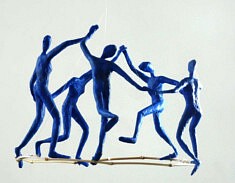 La danse, 35 x 35 cm, papier, métal, bambou, 2026